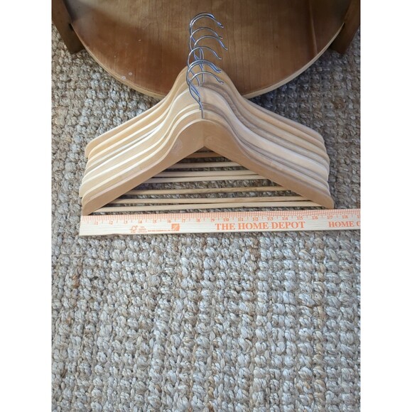8 Wooden Hangers Natural Wood Sturdy Coats Jackets - Picture 1 of 3